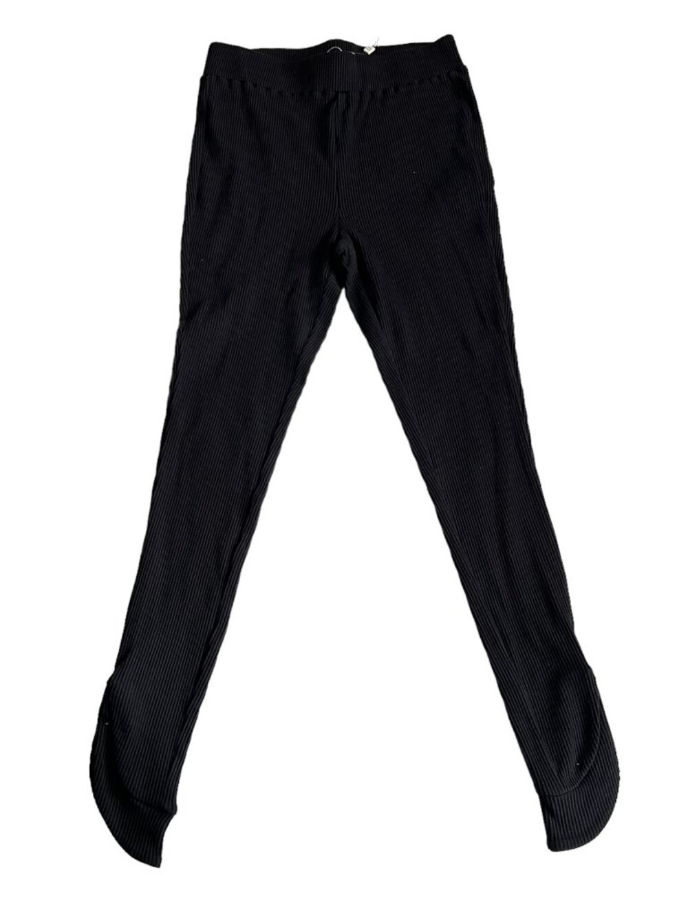 Leggings asymmetrical leg opening high waisted womens Medium ribbed pants